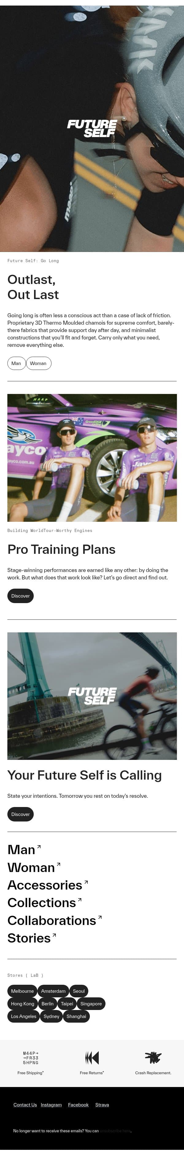 Future Self: Push the limit, stay the course email from MAAP screenshot