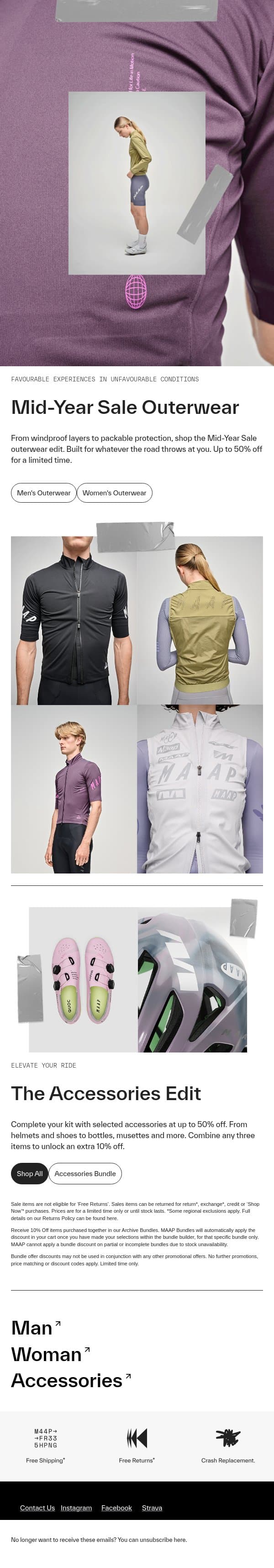 The Outerwear & Accessories Edit email from MAAP screenshot