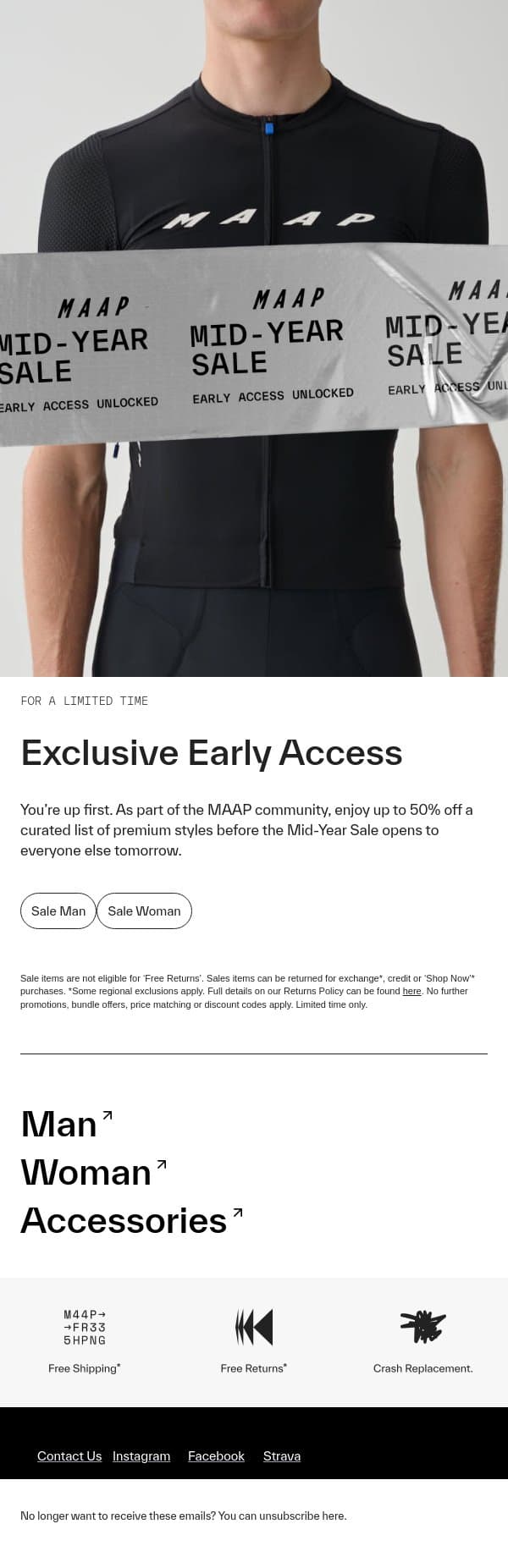 Exclusive Early Access: The MAAP Mid-Year Sale email from MAAP screenshot