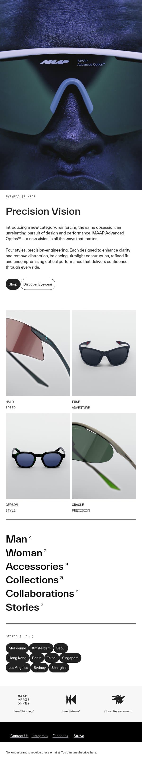 All-New: MAAP Eyewear Is Here email from MAAP screenshot