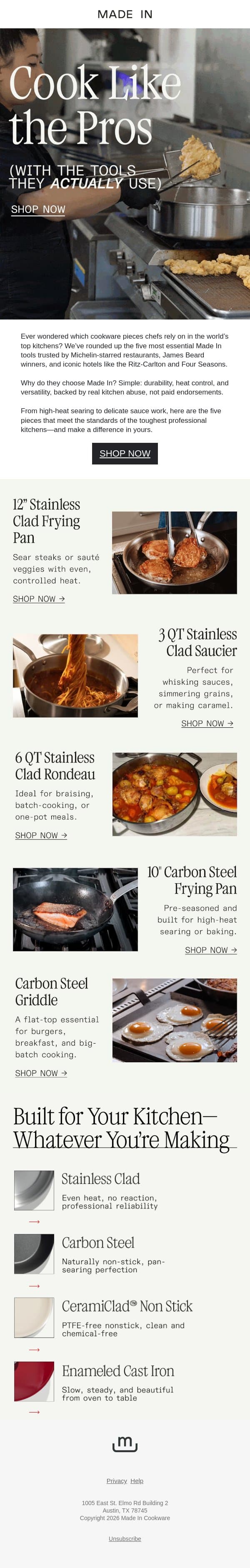 5 Tools Chefs Can’t Cook Without email from Made In screenshot