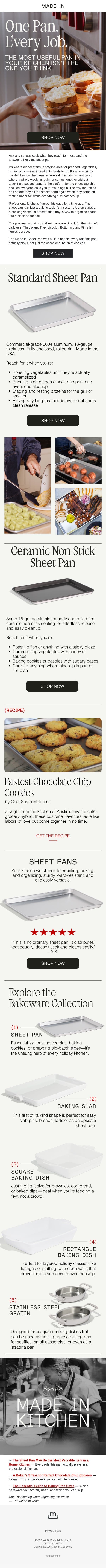 Not Just for Baking email from Made In screenshot