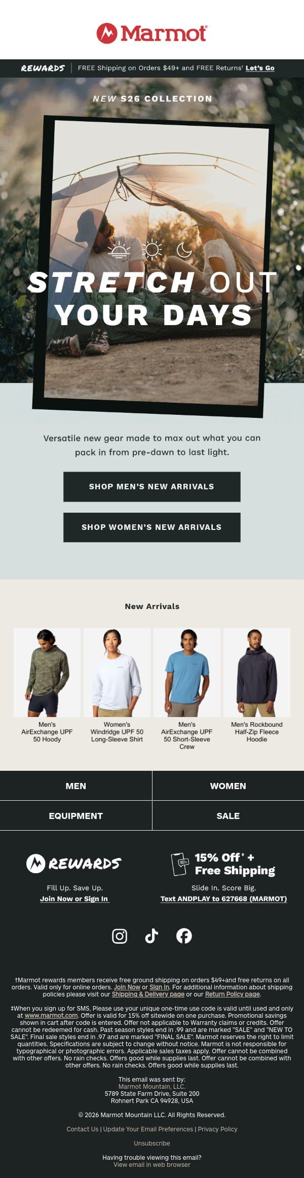 🚨 Spring Gear Is Here email from Marmot screenshot
