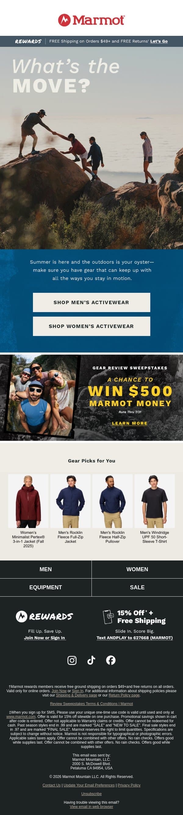 Gear Up and Get Moving 🏃‍➡️ email from Marmot screenshot