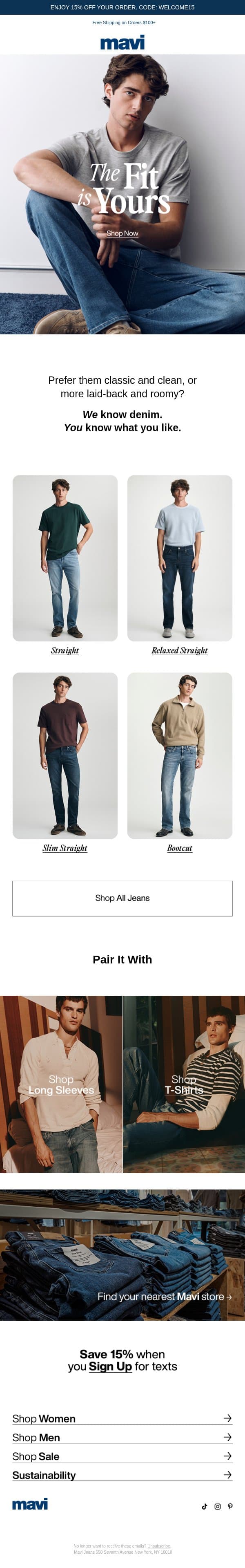 How Do You Take Your Jeans? email from Mavi screenshot