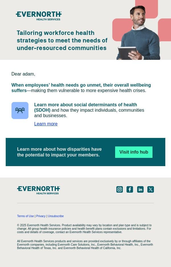 Addressing health inequities in the workforce email from MDLIVE screenshot