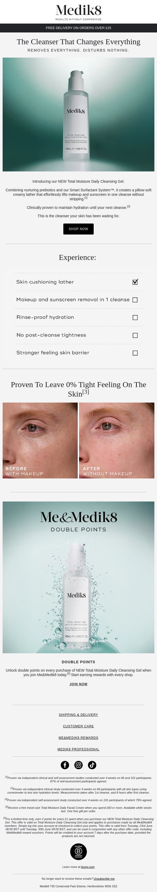 New in! The cleanser your skin has been waiting for email from Medik8 screenshot
