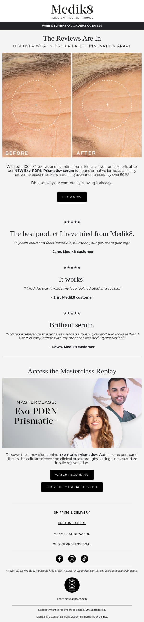 Everyone’s talking about Exo-PDRN Prismatic+ email from Medik8 screenshot
