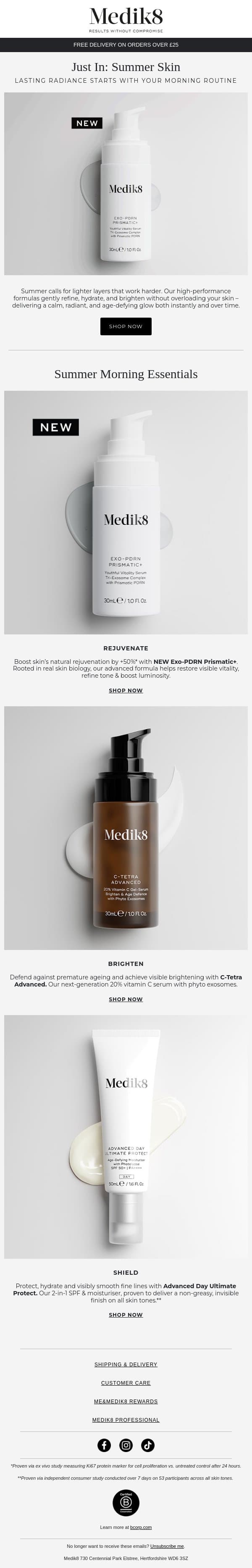 Summer glow? Start here email from Medik8 screenshot