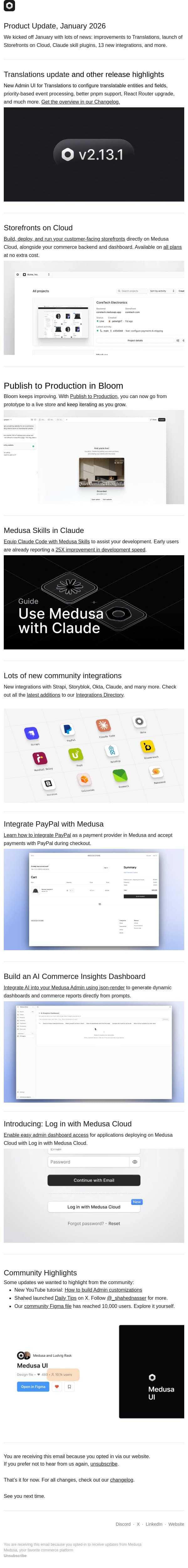 January'26 Highlights email from Medusa screenshot