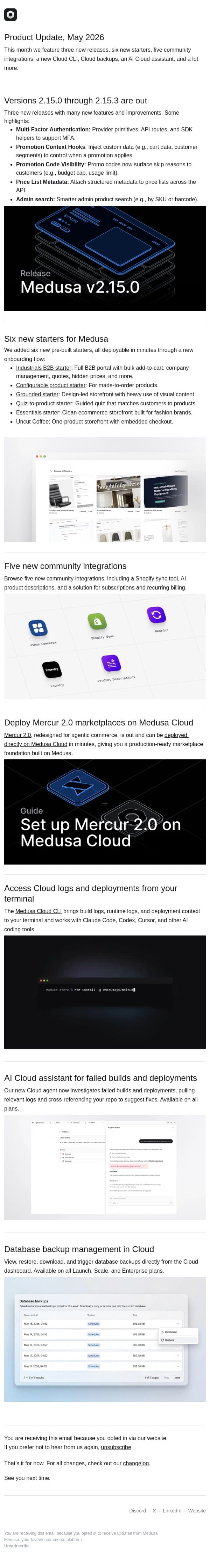 May'26 Highlights email from Medusa screenshot