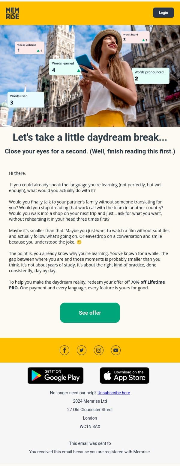 What would you do? π€ email from Memrise screenshot