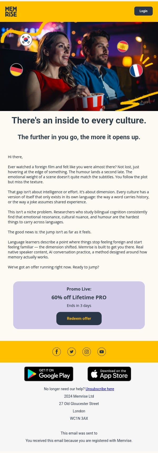 Ready to jump dimensions? email from Memrise screenshot