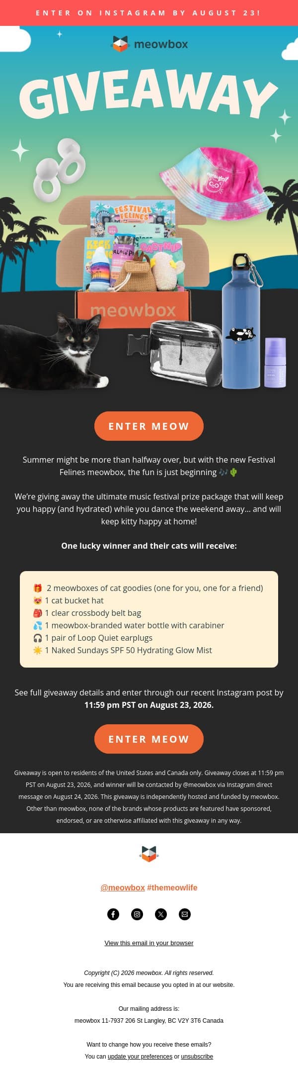You need to see this prize pack 👀 email from MeowBox screenshot