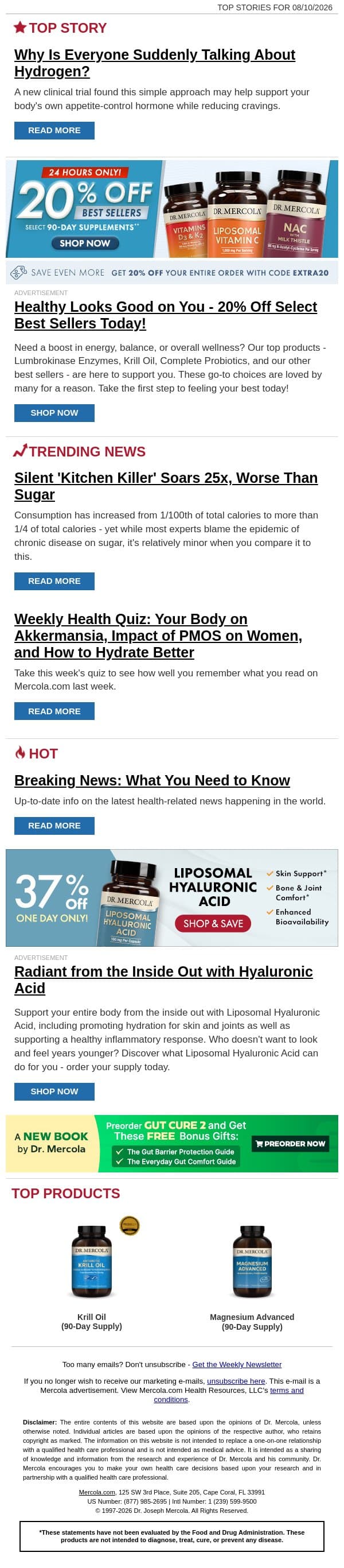 Why Is Everyone Suddenly Talking About Hydrogen? email from Mercola screenshot