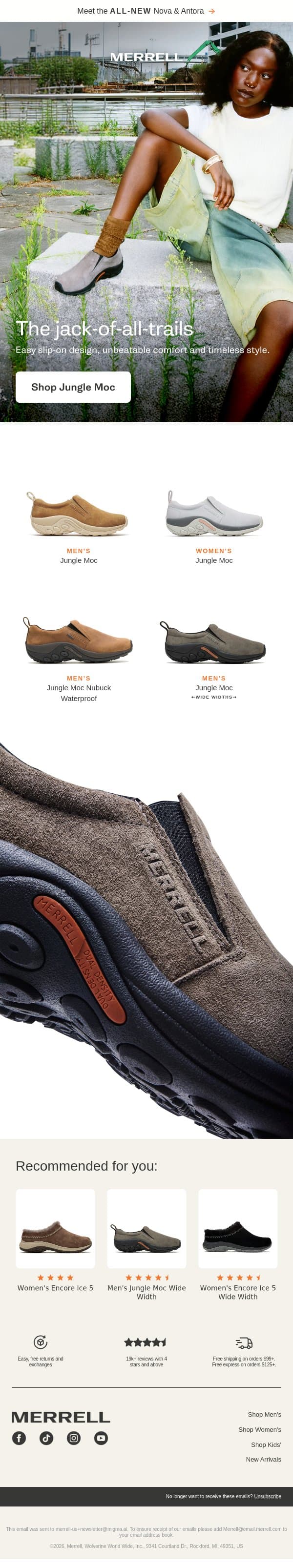 Jungle Moc: Our bestselling slip-on for effortless style email from Merrell screenshot