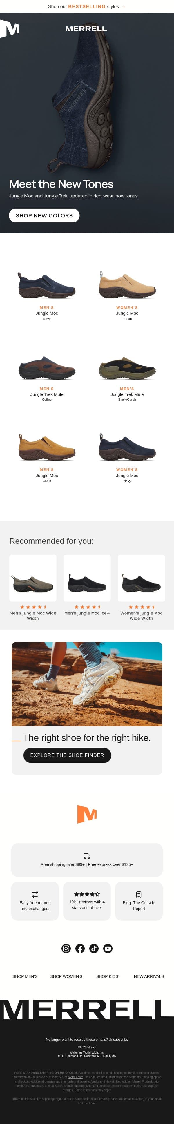 Your favorite slip-ons, now in fresh hues email from Merrell screenshot