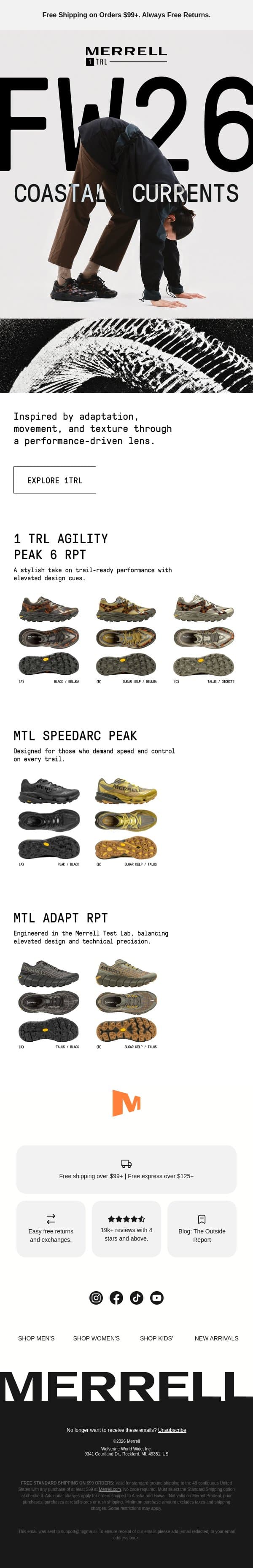 Did You See the Latest from 1TRL? email from Merrell screenshot