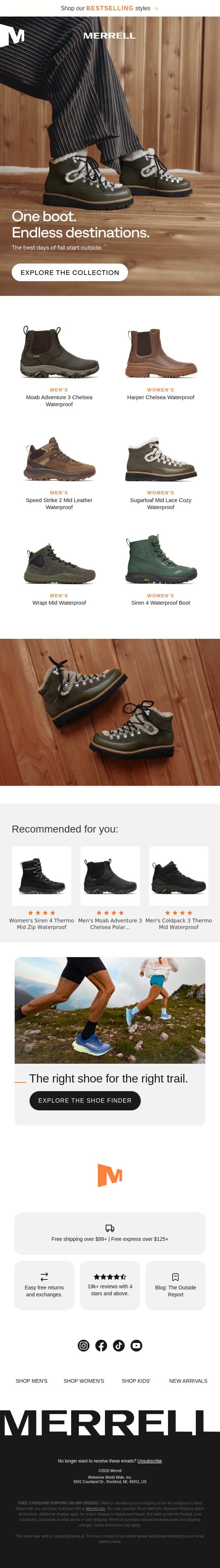 Discover the boots made for changing scenery email from Merrell screenshot
