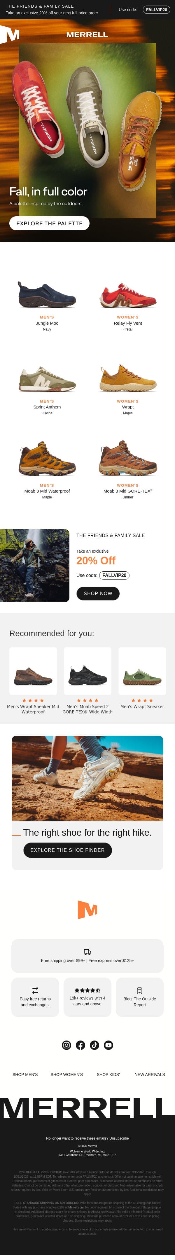 Did you see these fall shades? email from Merrell screenshot
