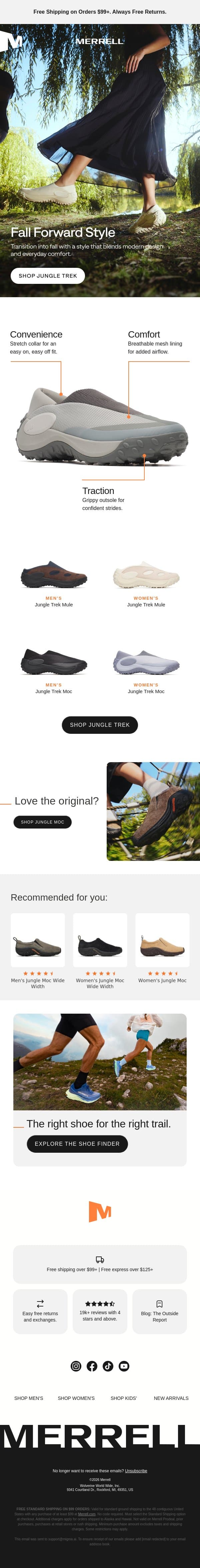 Meet the Jungle Trek email from Merrell screenshot