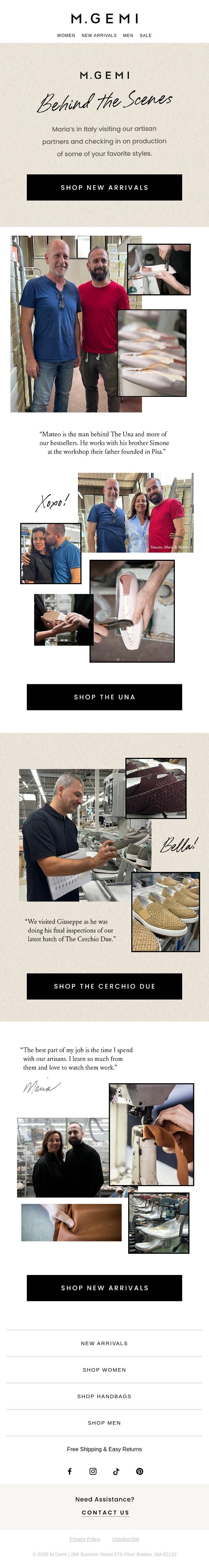 A Visit To Our Workshops email from M.Gemi screenshot