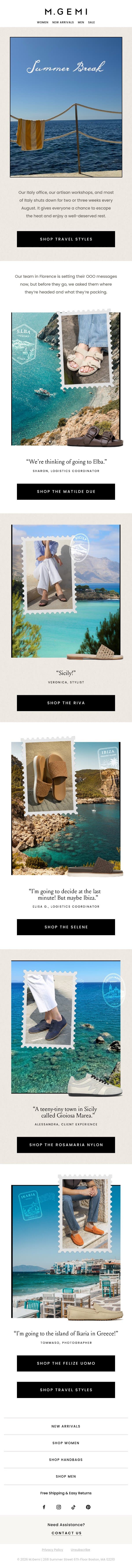 OOO: Our Italy Team Is Off! email from M.Gemi screenshot