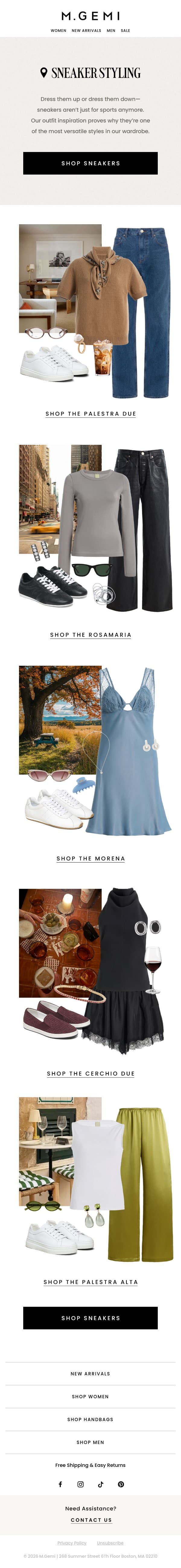 How To Style Your Sneakers email from M.Gemi screenshot