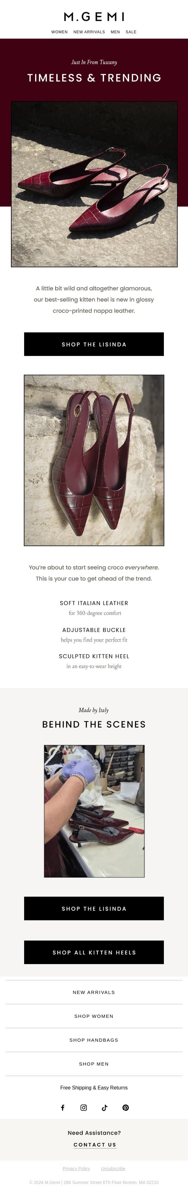 NEW: Croco-Printed Slingback email from M.Gemi screenshot