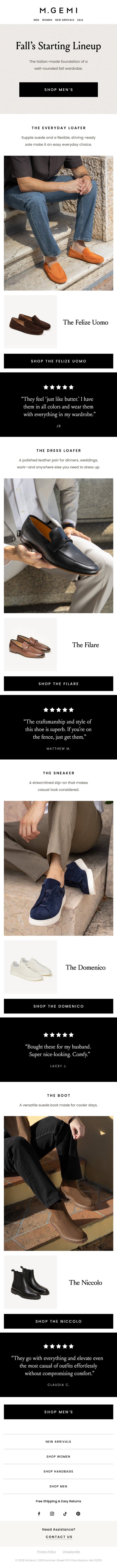 Your Fall Rotation, Sorted email from M.Gemi screenshot