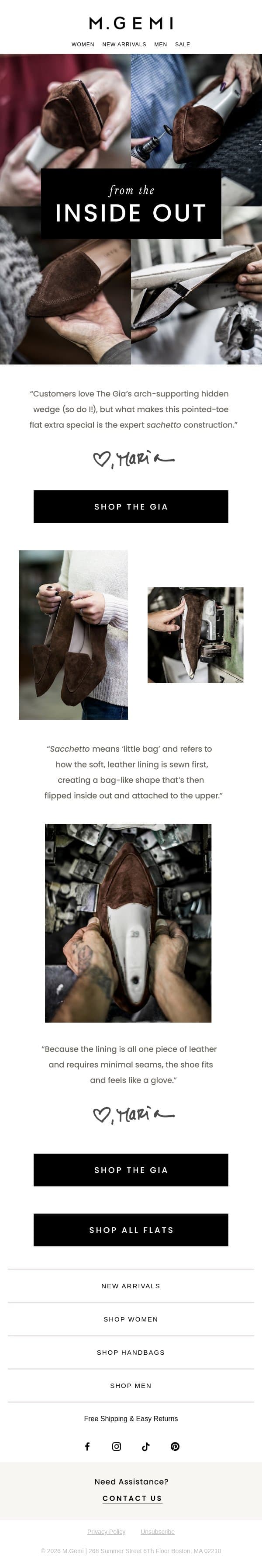 Craftsmanship, Up Close email from M.Gemi screenshot