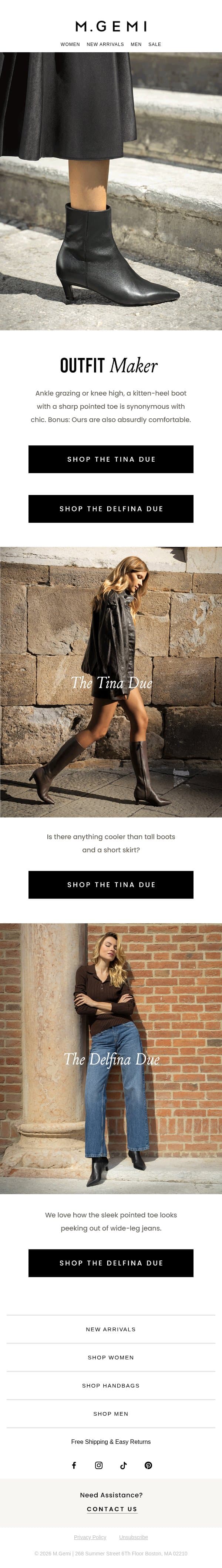 Wardrobe MVP: A Kitten-Heel Boot email from M.Gemi screenshot