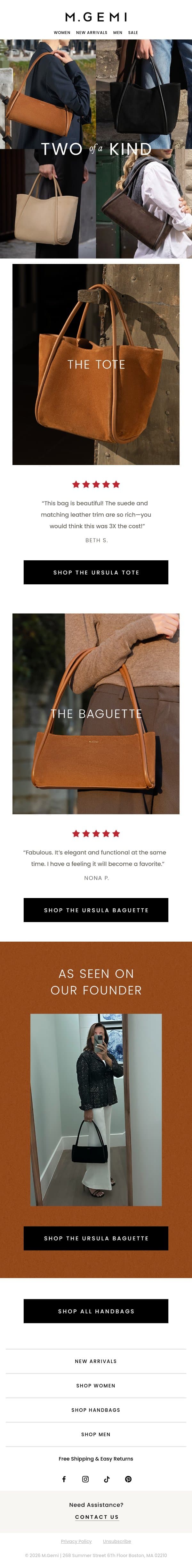 Tote Or Baguette? email from M.Gemi screenshot
