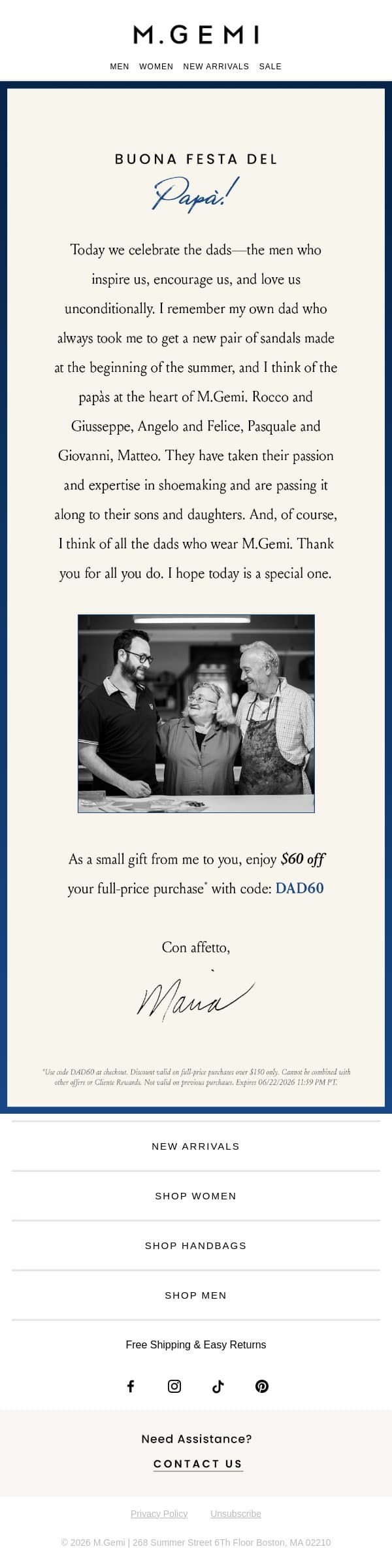 Happy Father’s Day! email from M.Gemi screenshot