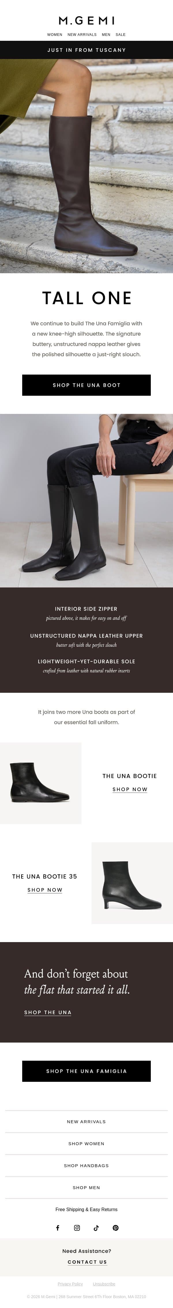 NEW: The Una As A Knee-High Boot email from M.Gemi screenshot