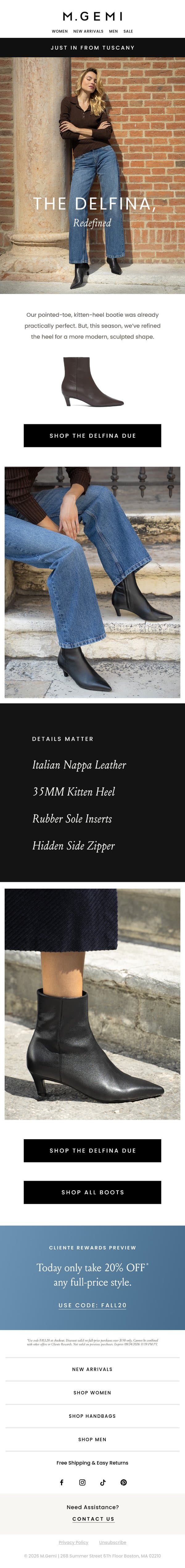 This Bootie Sold Out Last Year email from M.Gemi screenshot