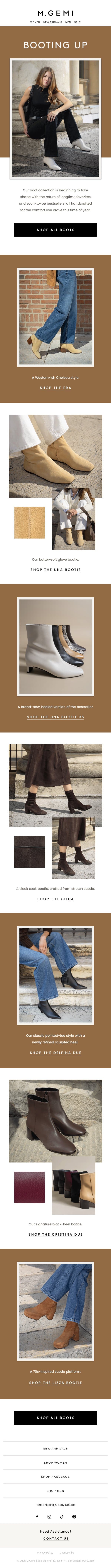 It’s Boot Season email from M.Gemi screenshot