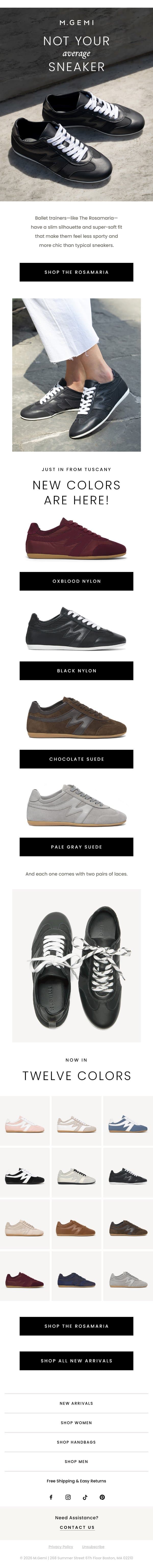 Sneaker To Watch: The Ballet Trainer email from M.Gemi screenshot
