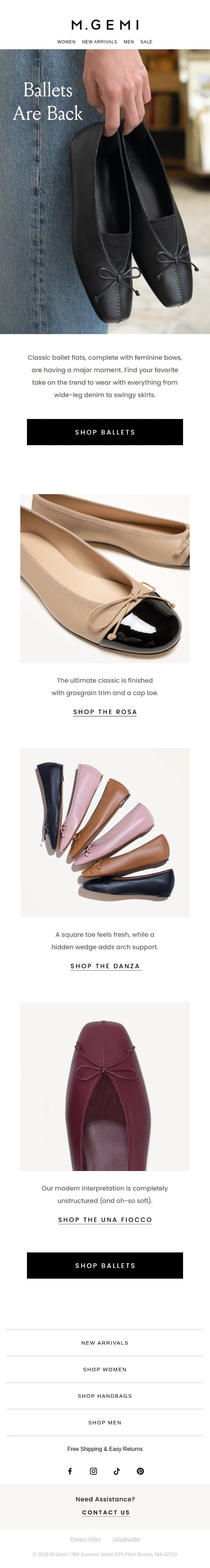Trend Alert: Ballet Flats email from M.Gemi screenshot