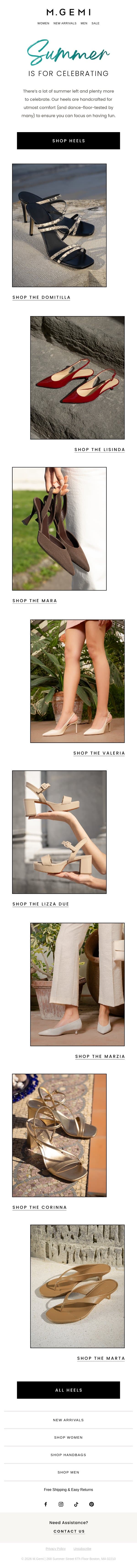 PARTY SHOES email from M.Gemi screenshot