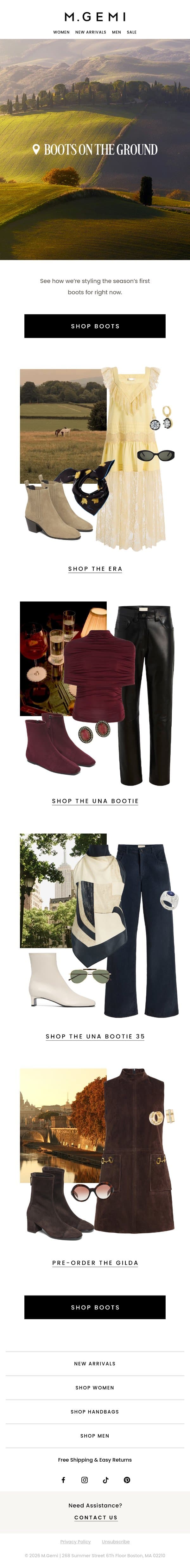 How To Wear Boots Right Now email from M.Gemi screenshot