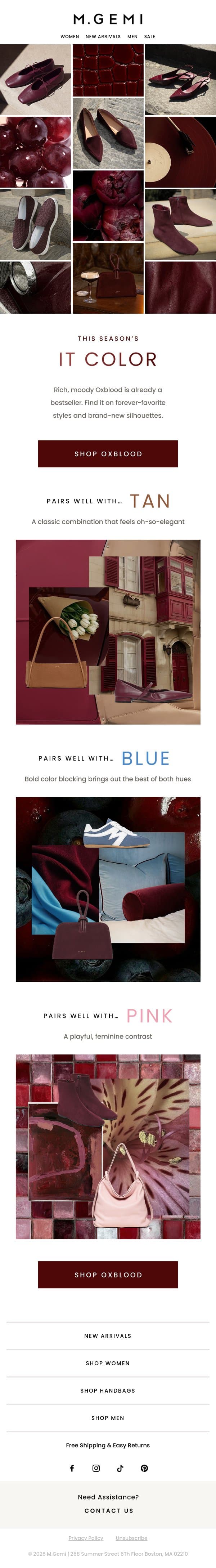 This New Color Is Already Selling Out email from M.Gemi screenshot
