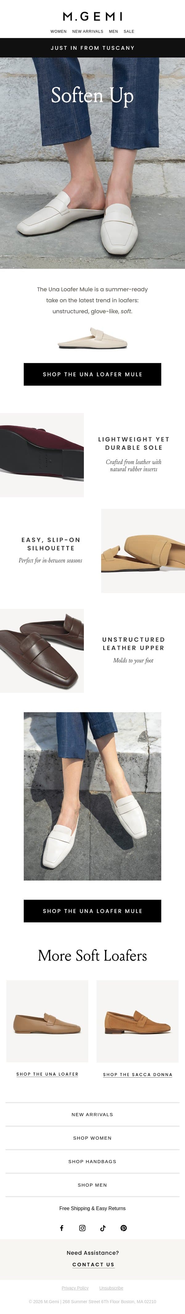 New: A Summer-Ready Soft Loafer email from M.Gemi screenshot