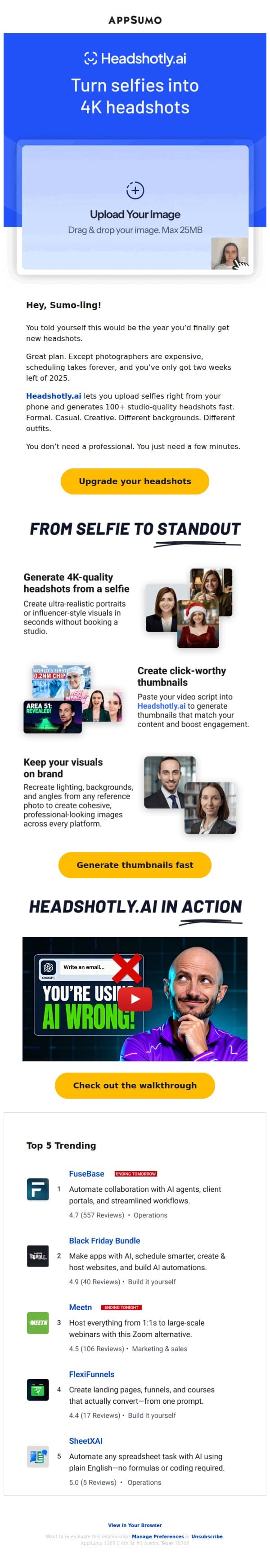 Get your headshot in the game email from Migma screenshot