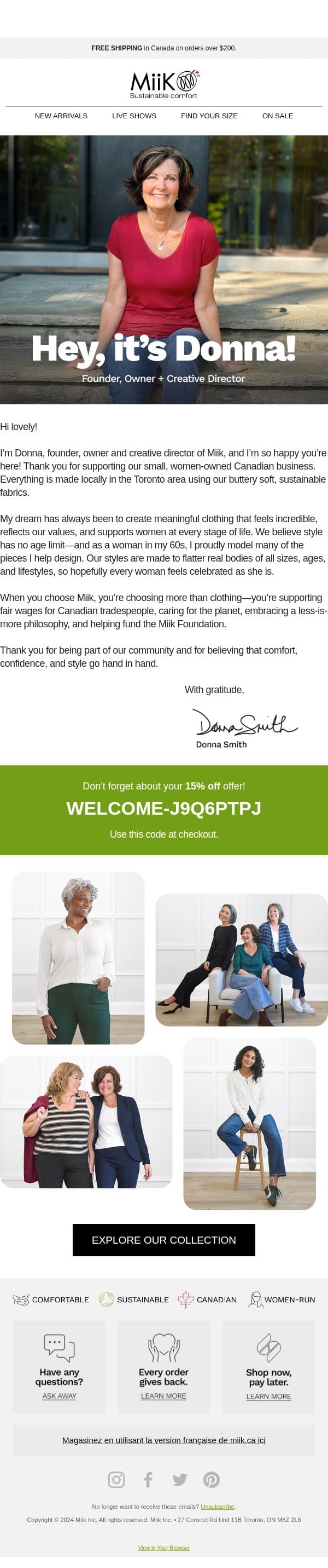 Have you met Donna yet? 👋🏼 email from Miik screenshot