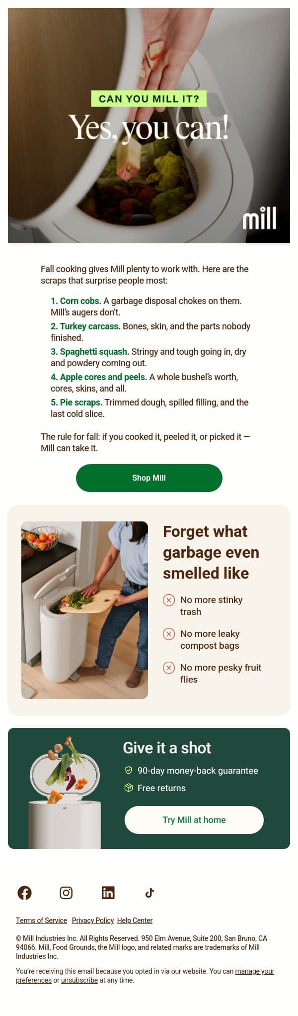 5 surprising fall scraps you can Mill email from Mill screenshot