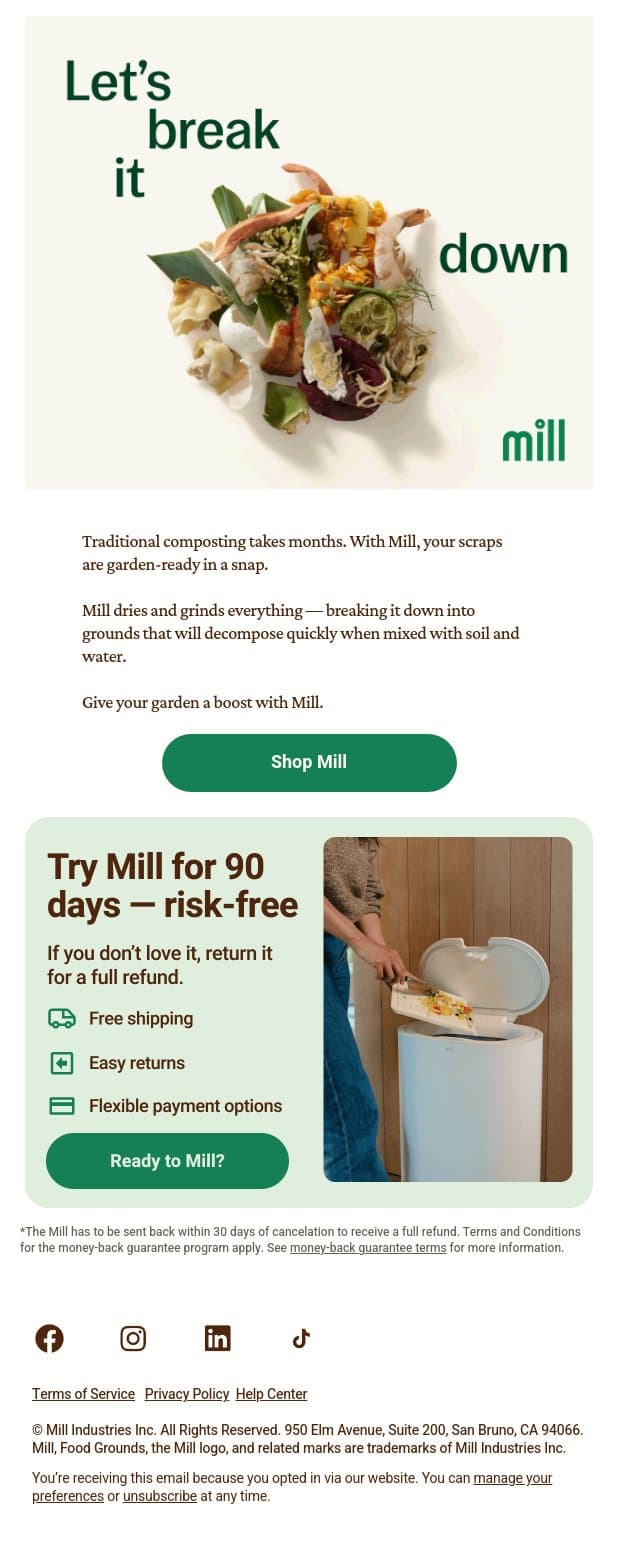 Feed your garden — fast ⚡ email from Mill screenshot