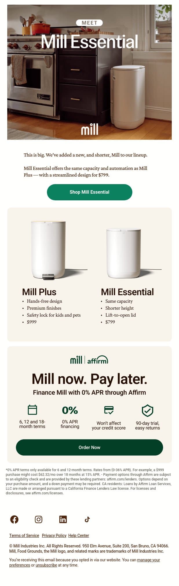 Introducing Mill Essential email from Mill screenshot