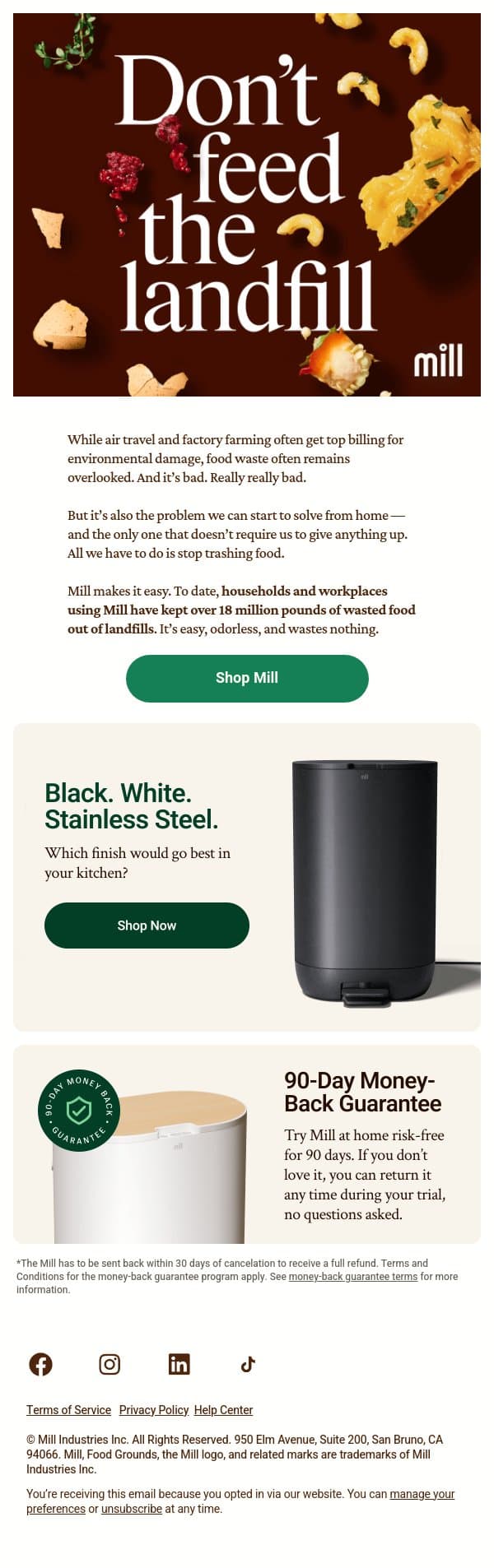 The smart answer to a dumb problem email from Mill screenshot