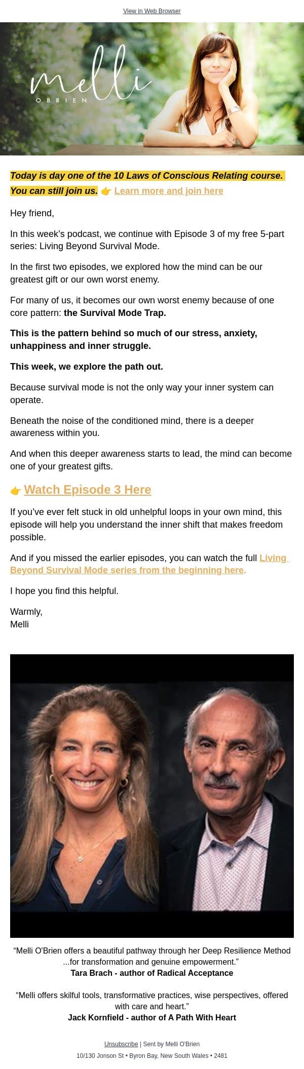 The Doorway to Inner Freedom | Living Beyond Survival Mode Ep. 3 email from Mindful screenshot
